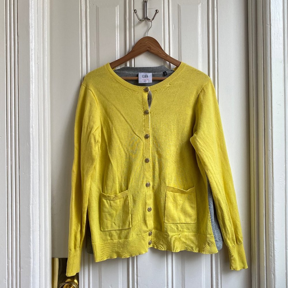 Love Cabi Collection Colorblock Yellow Cardigan